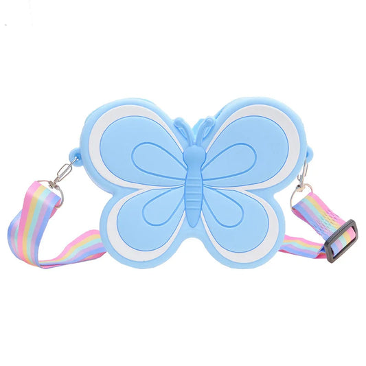Butterfly Sky Blue Shoulder Silicone Bag *