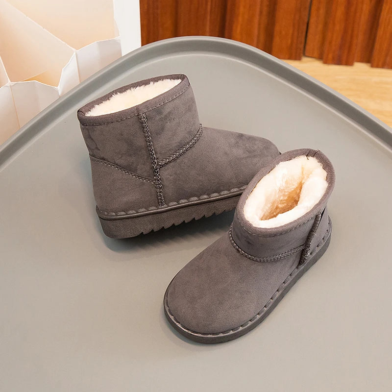 Girls Faux Fur Boots Grey