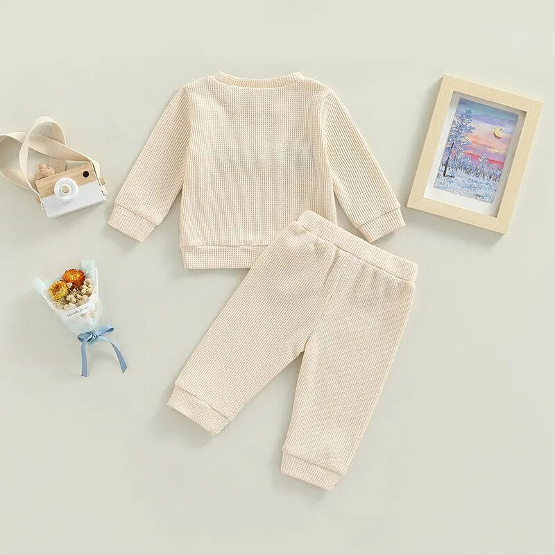Baby Loungewear 2-piece Stone 'Horray'