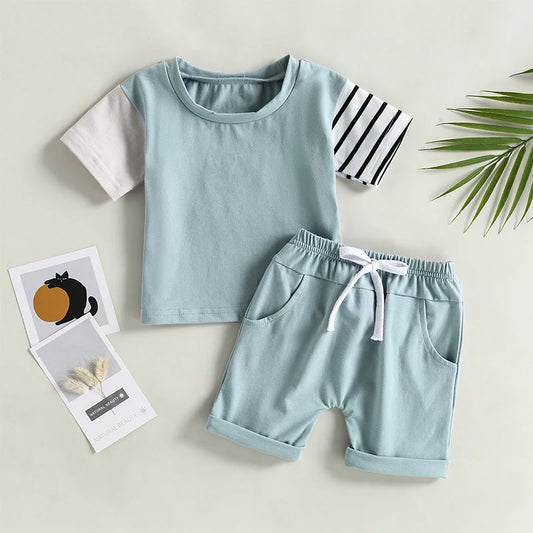 Boys Toddler Blue Shorts and T shirt Set *