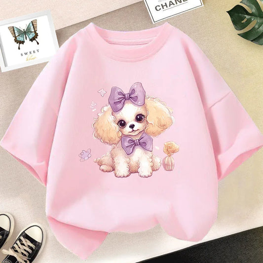 Girls Baby Pink Puppy Dog T shirt
