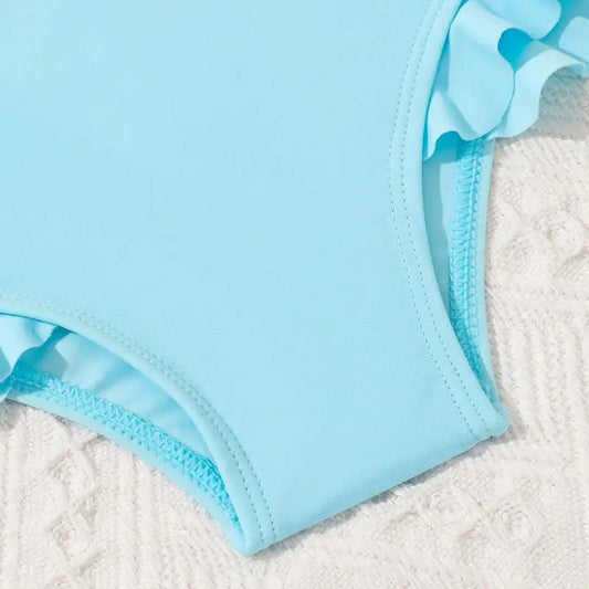 Girls Aqua Floral Swim Set & Cover-Up | Toddler Swimwear 1–3 Years *Preorder