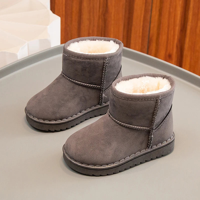 Girls Faux Fur Boots Grey