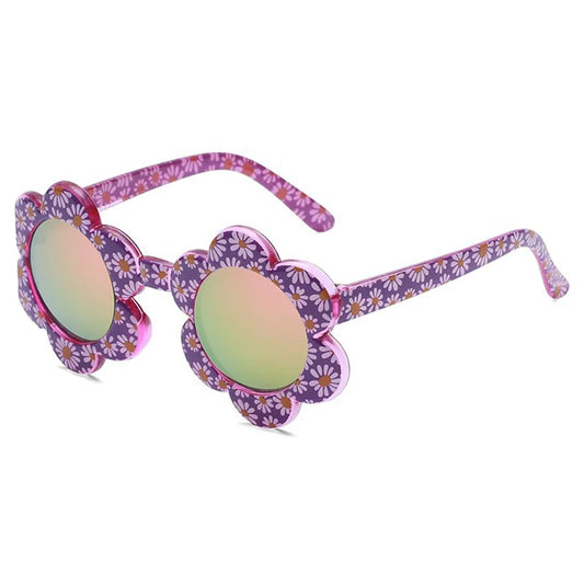 Kids Pink and Purple Flower Multi Colour Sunglasses *