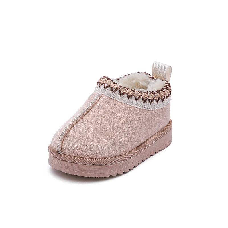 Girls Ankle Faux Fur Shoe - Sand