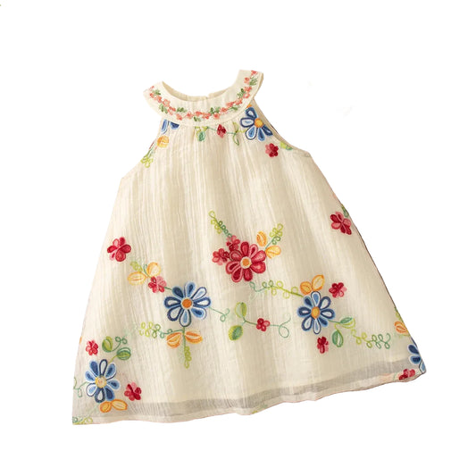 Toddler Girls Embroidered Floral Summer Dress *Online Product