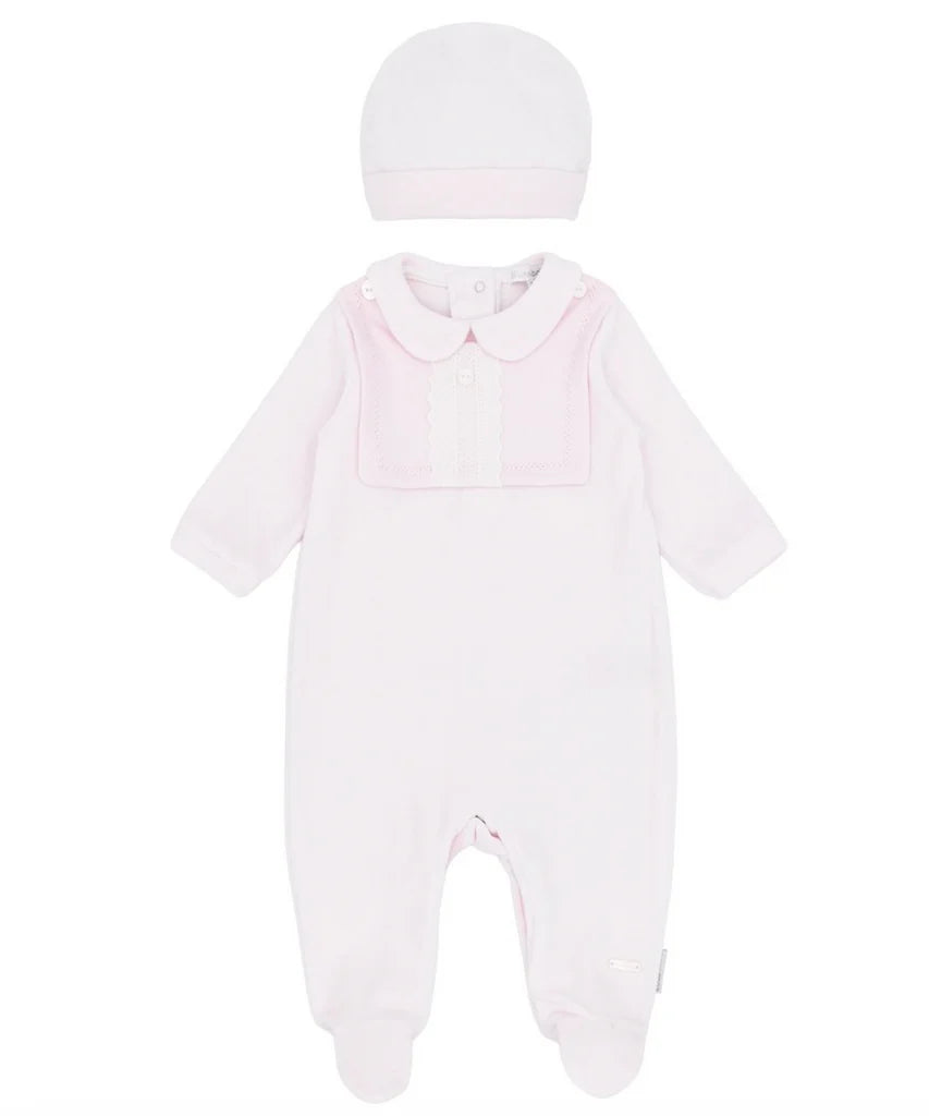 Blues Baby Girls Pink Velour Romper Bib & Romper *Preorder