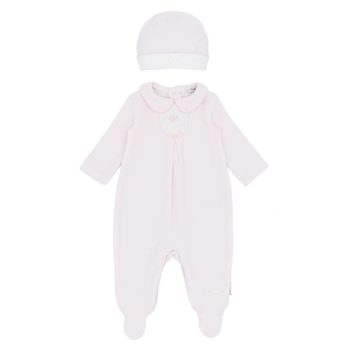 Blues Baby Girls Pink Velour Romper & Hat *Preorder