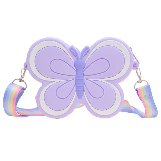 Butterfly Lilac Shoulder Silicone Bag *