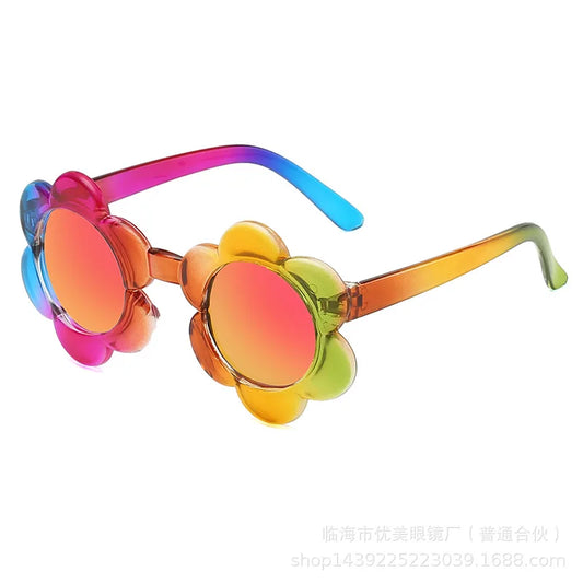 Kids Rainbow Orange Flower Multi Colour Sunglasses *