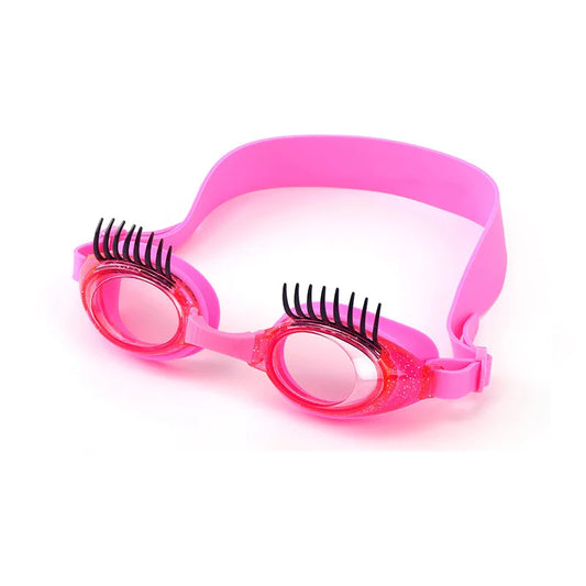 Children's Swimming Goggles Pink with 'Lashes'