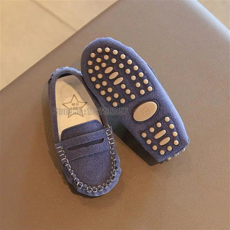 Boys Moccasin Navy Loafers