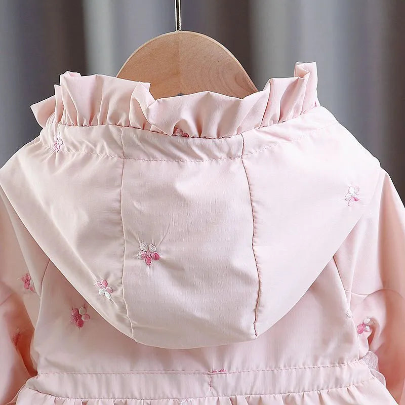 Baby Girls Pinl Floral Light Weight Summer Jacket