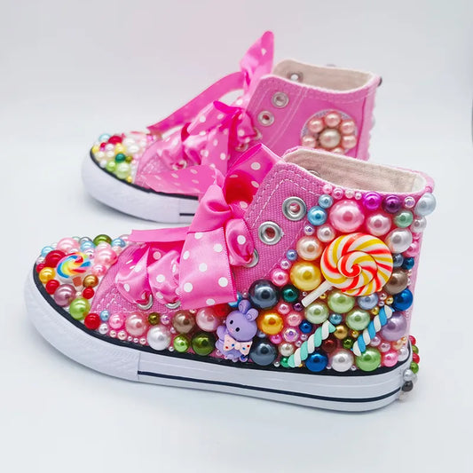 Bling Baseball Boots Bright Pink Candy Canvas *