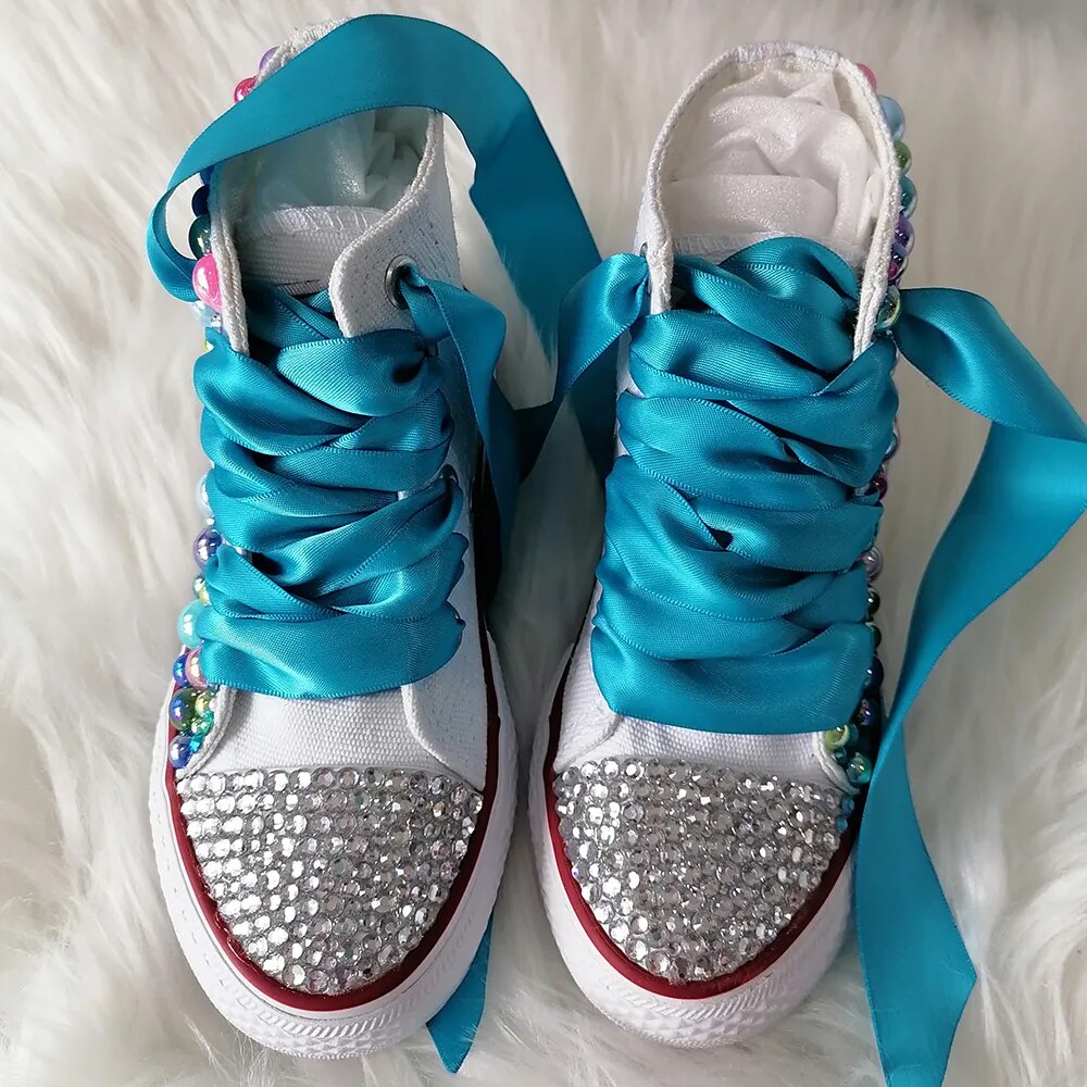 Dolly Bling Canvas Baseball Boots Junior Mermaid