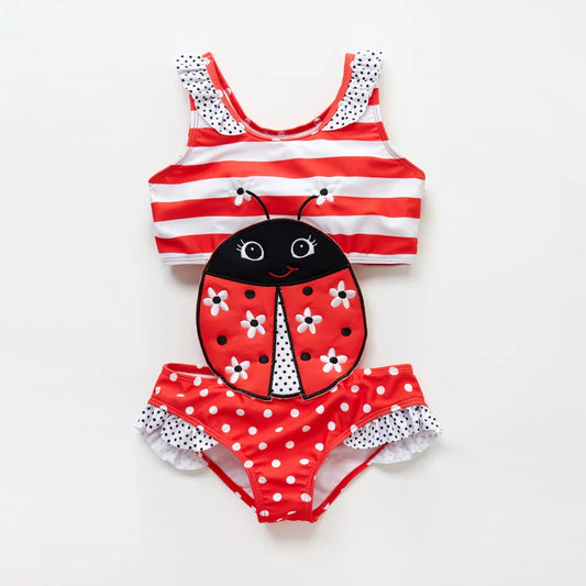 Girls Ladybird Cut out Swimsuit