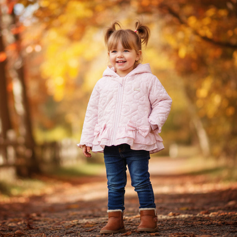 Amore Girls Pink Quilted Jacket