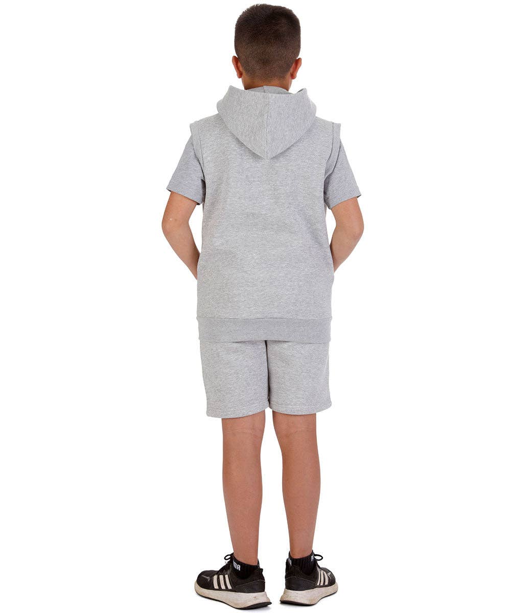 Kids Oxford Grey 2-Piece Gilet and Shorts Set: Oxford Grey