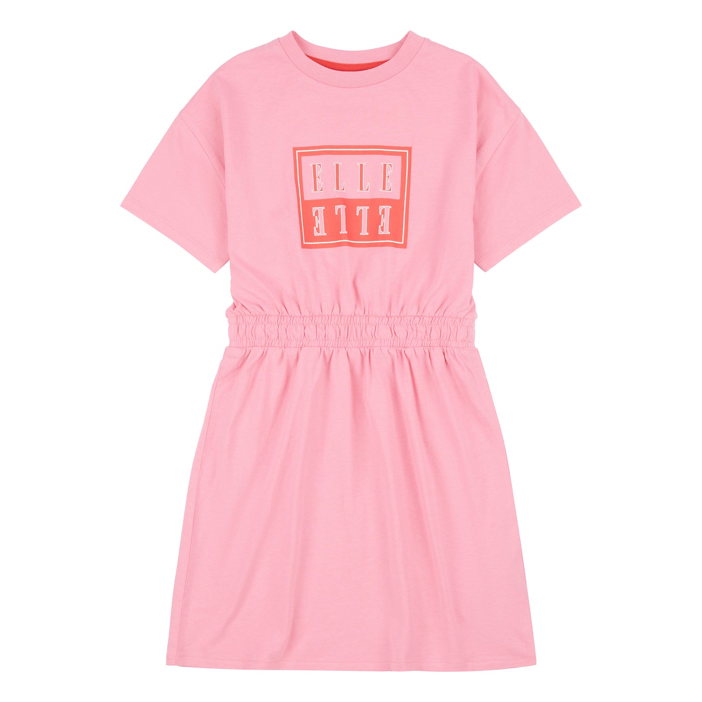 ELLE Girls Plumeria Pink Block Logo Dress
