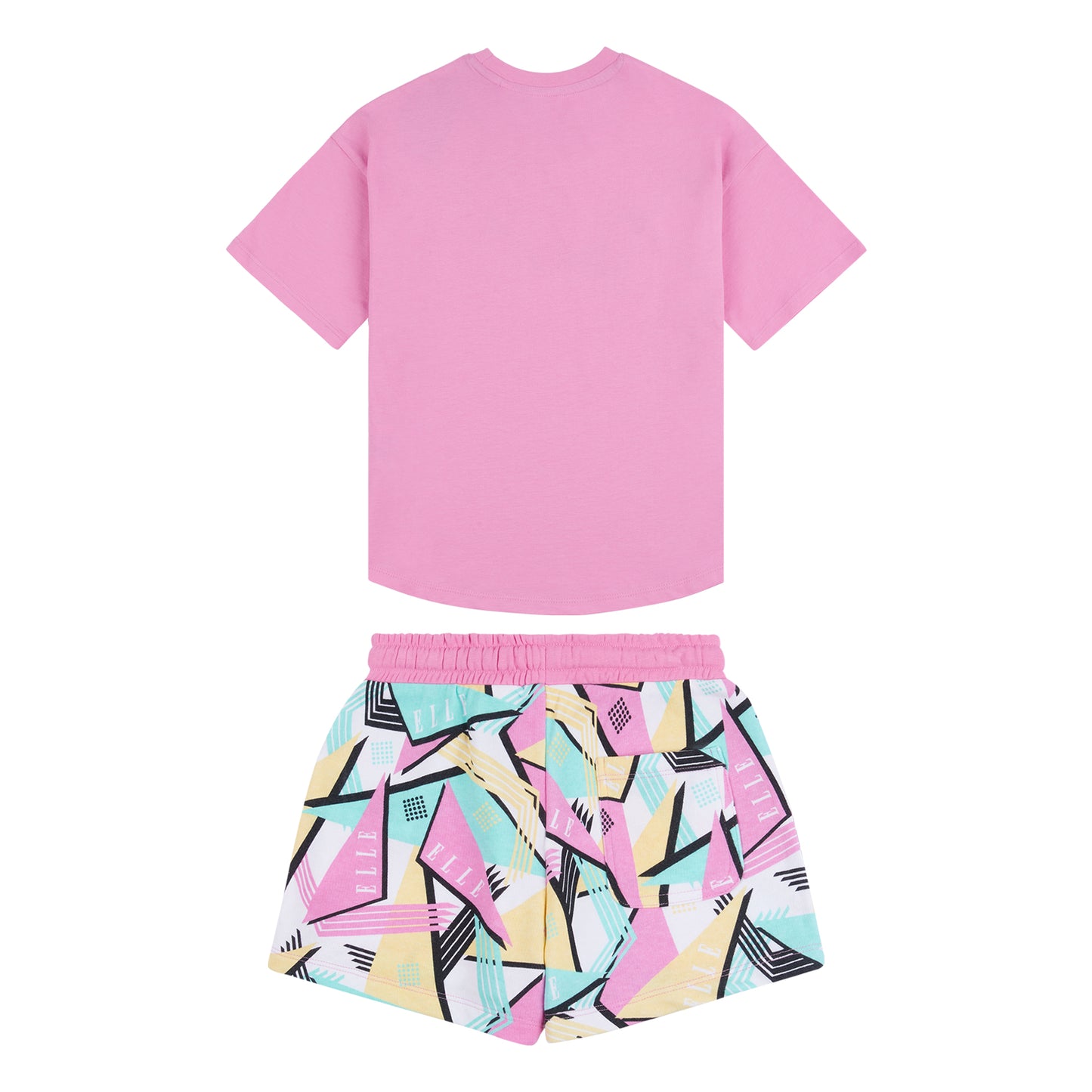 ELLE Girls Bright Geometric Graphis Shorts & T Shirt Set