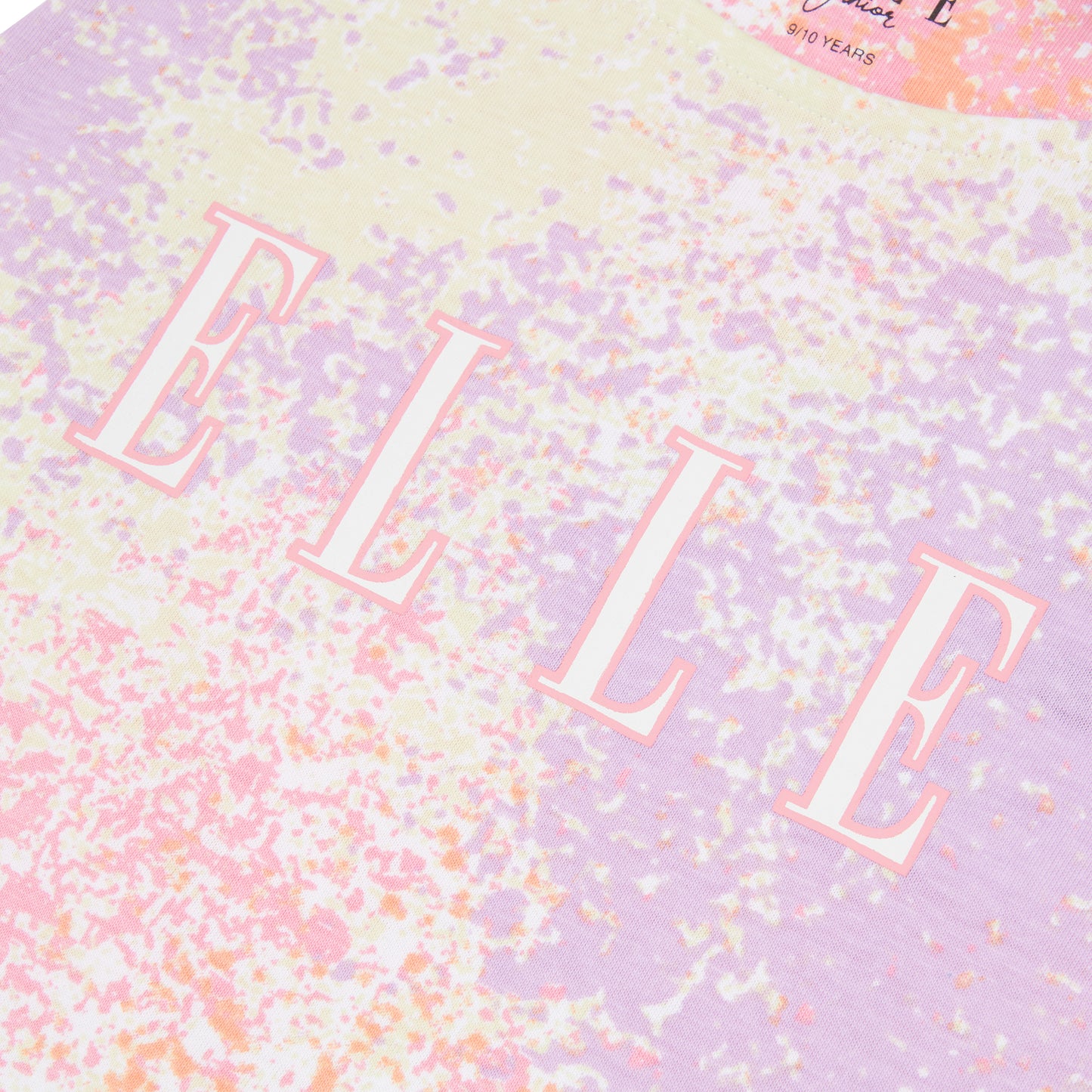 ELLE Girls Plumeria Pink Pastel Sleeveless Ruffle Hem Logo Dress