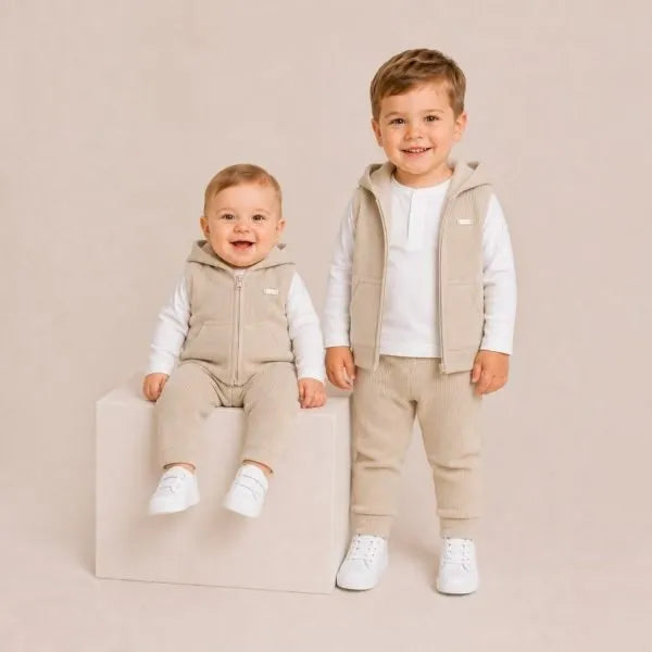 Amore Boys Beige 3PC Gillet Set