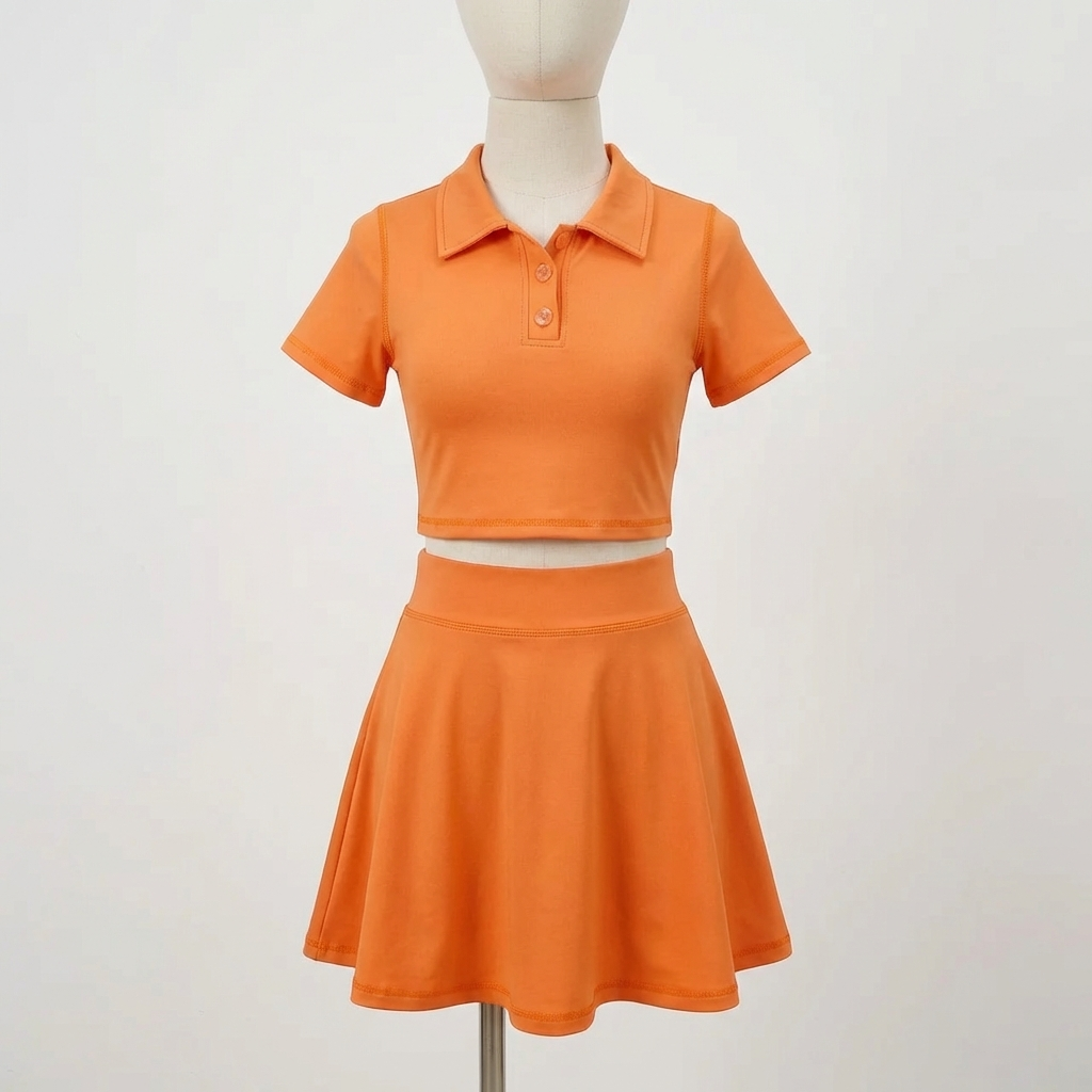 Core Gymwear Orange Skort & Polo Set *Preorder