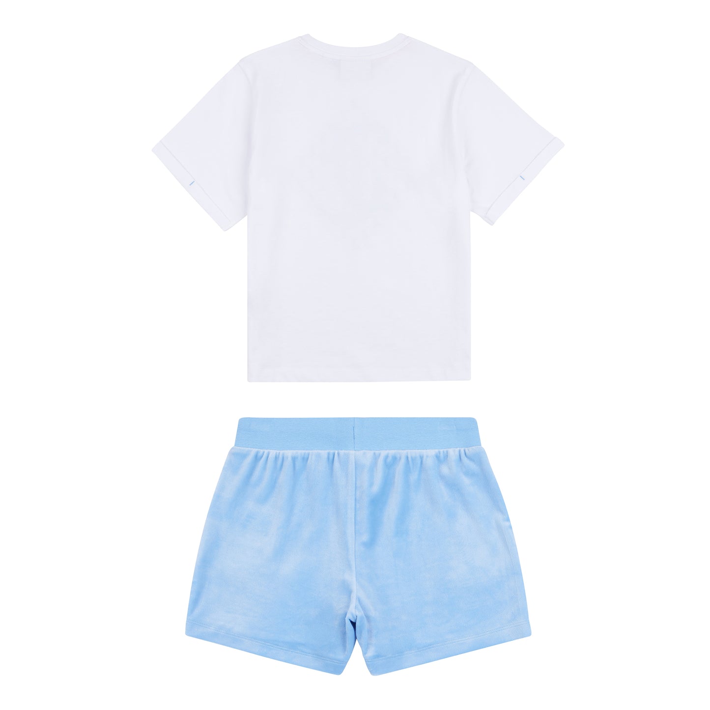 Juicy Couture Girls Della Robbia Blue T shirt and Velore Shorts Set