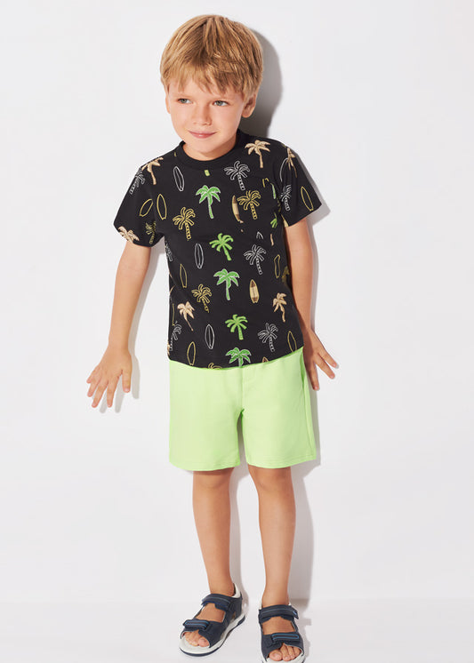 Mayoral Mini Boy Celery Basic fleece shorts