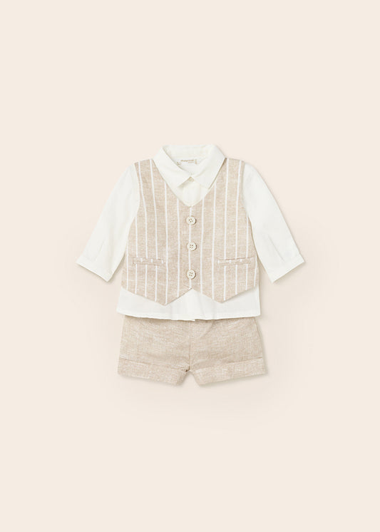 Mayoral Infant Linen Shorts w/vest set