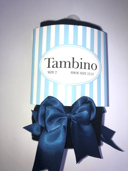 Tambino Bow Tights Navy Blue