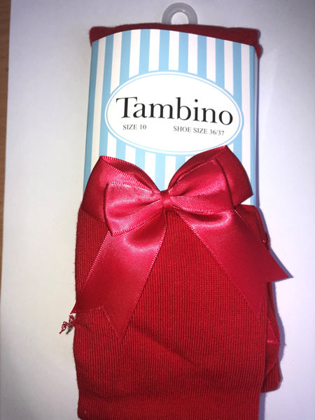 Tambino Bow Tights Red