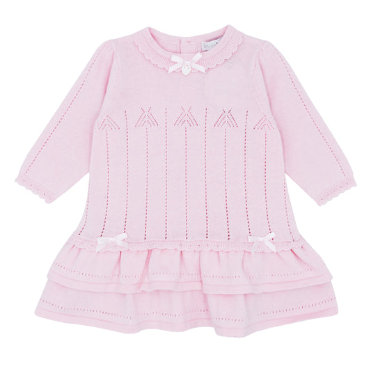 Blues Baby Girls Baby Pink Fine Knitted Dress