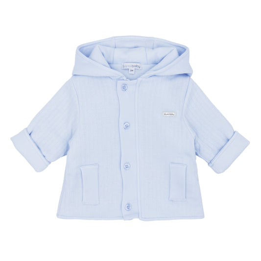 Blues Baby Boys Baby Blue Vertical Jacquard Hooded Jacket