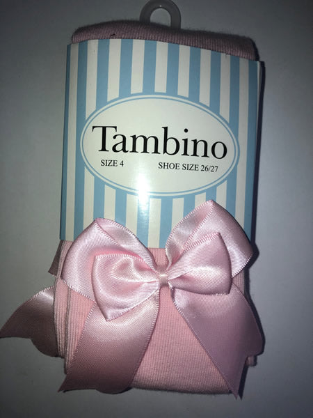 Tambino Bow Tights Baby Pink