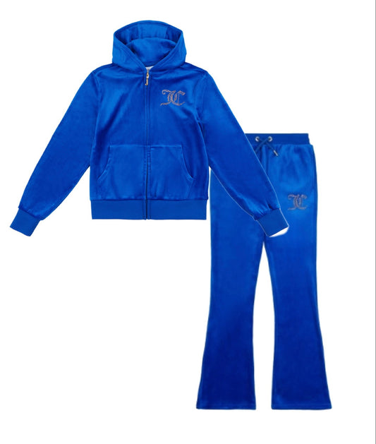 Juicy Couture Colbalt Blue Tracksuit Hoodie & Boot Cut Trousers