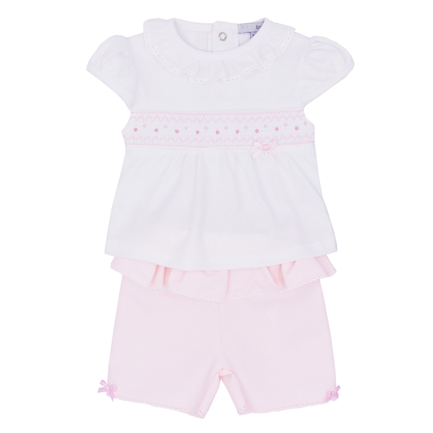 Blues Baby Girls Smocked Top and Shorts with frill
