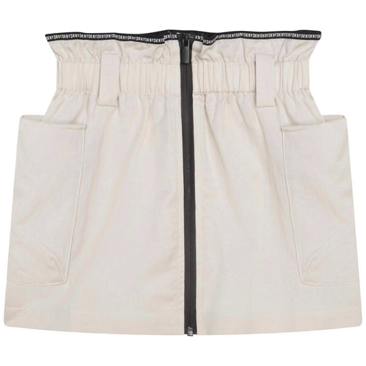 DKNY Girls White Belted Skirt