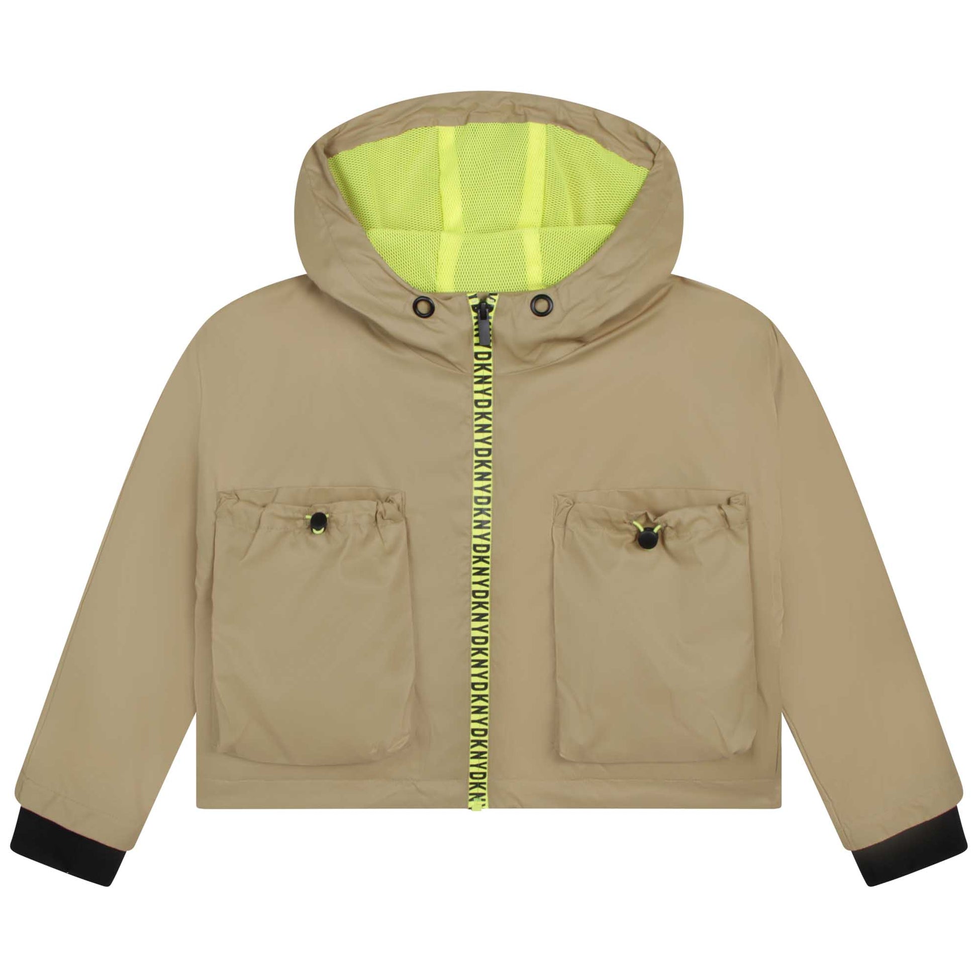 DKNY Girls Olive Hooded Jacket