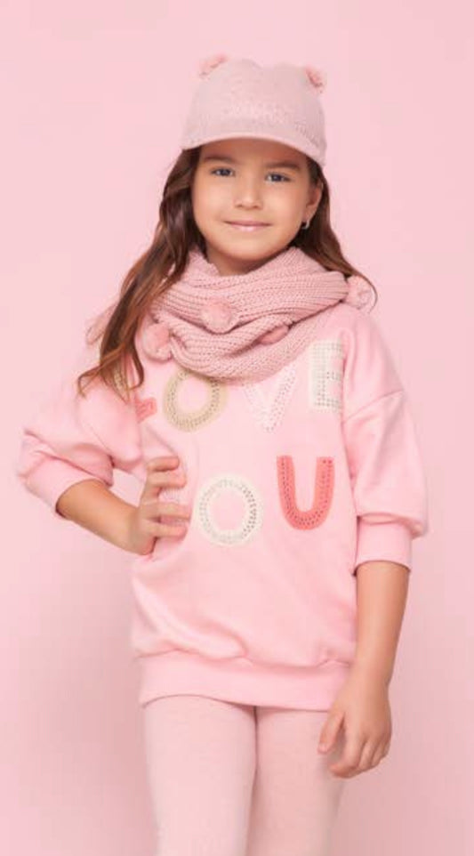 Pituchinhus Pink 'I Love You' Sweater