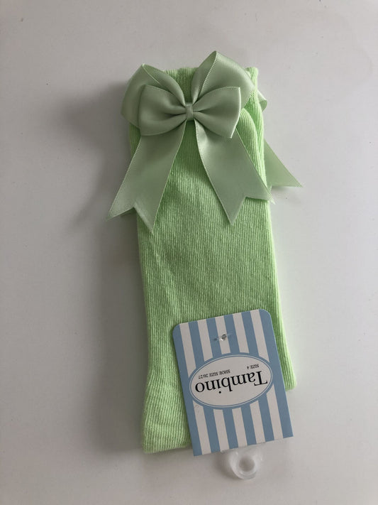 Tambino Knee High Lime Bow Socks