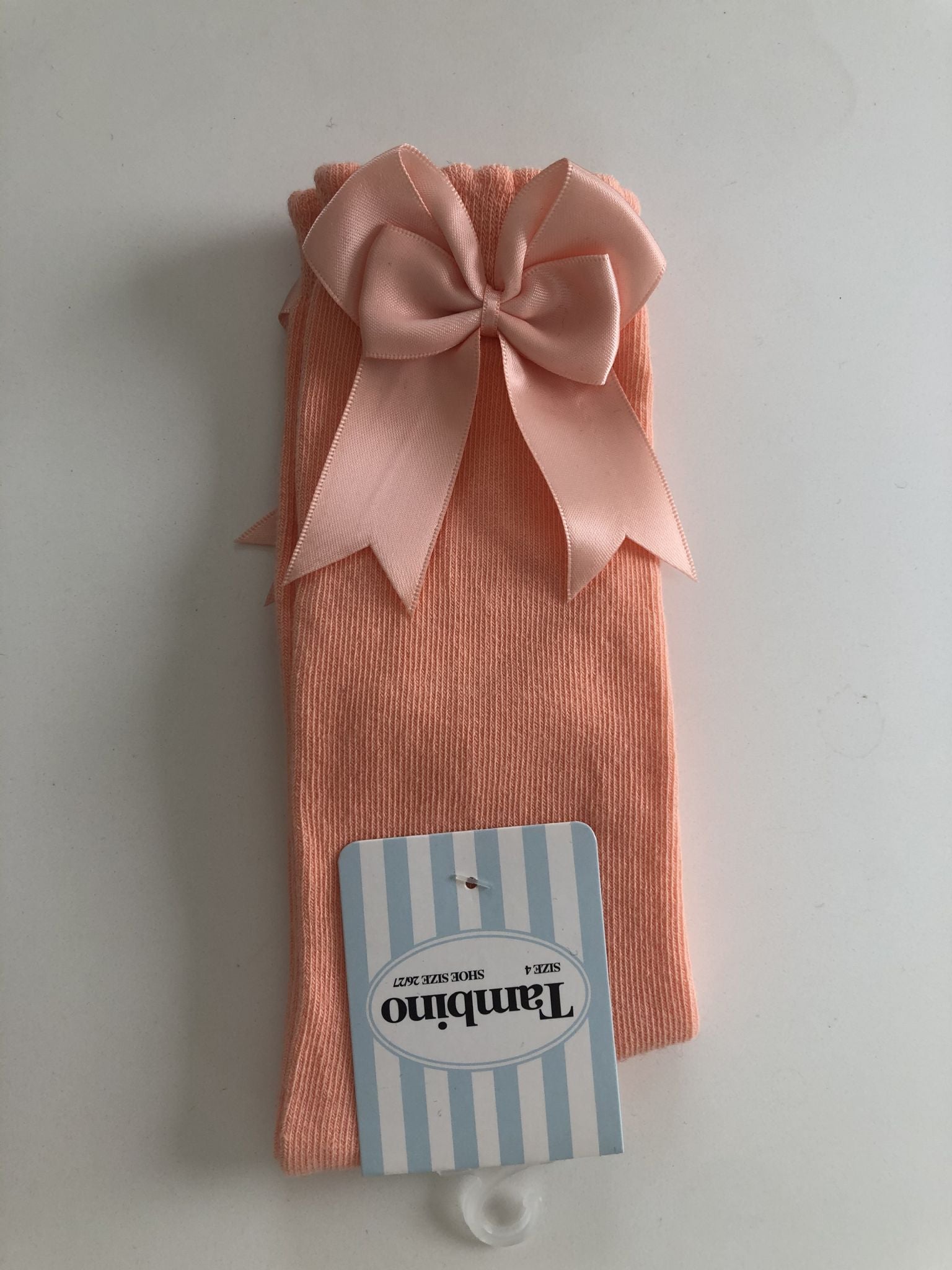 Tambino Knee High Peach Bow Socks – Dolly Day Dreams Little Dudes