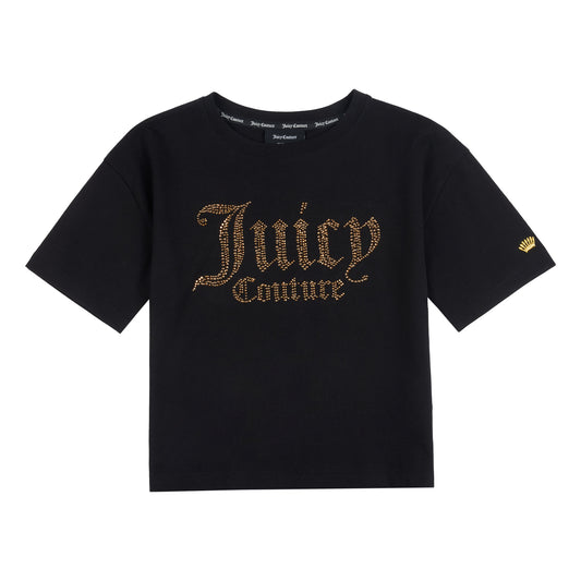Juicy Couture Black & Gold Diamonte Box T shirt