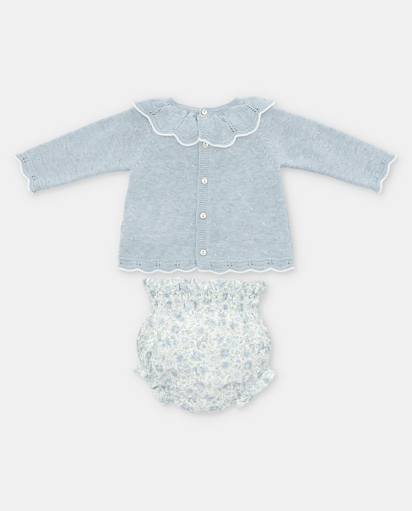 Martin Aranda Baby Blue Two Piece Shorts Baby Set