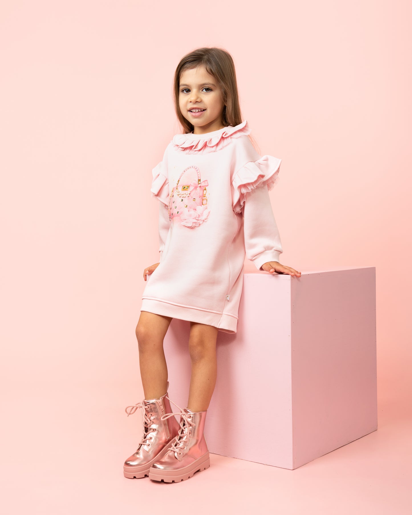 Caramelo Kids Girls Pink Pure Luxe Dress