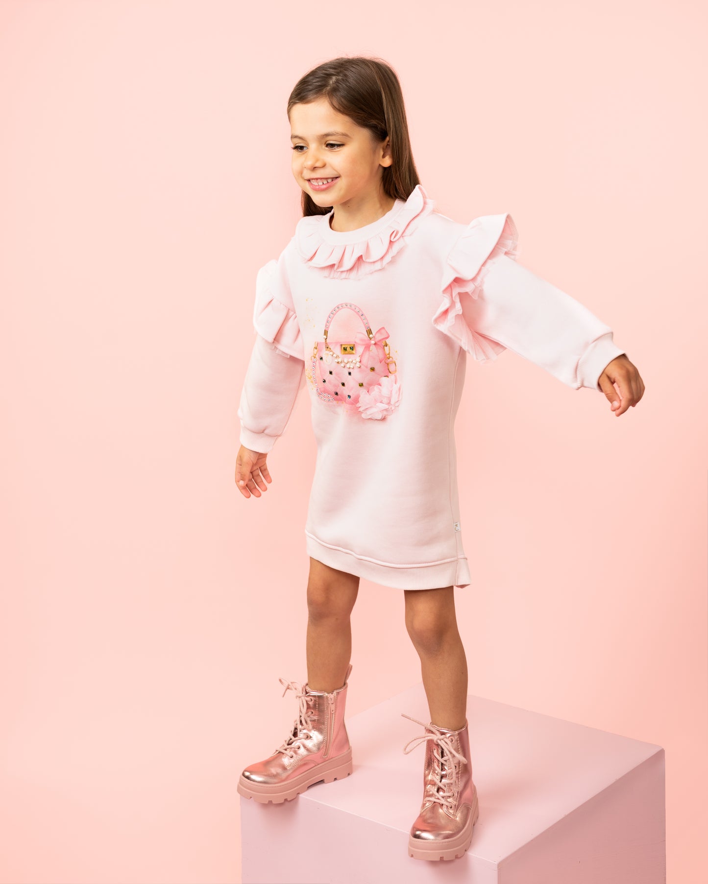 Caramelo Kids Girls Pink Pure Luxe Dress