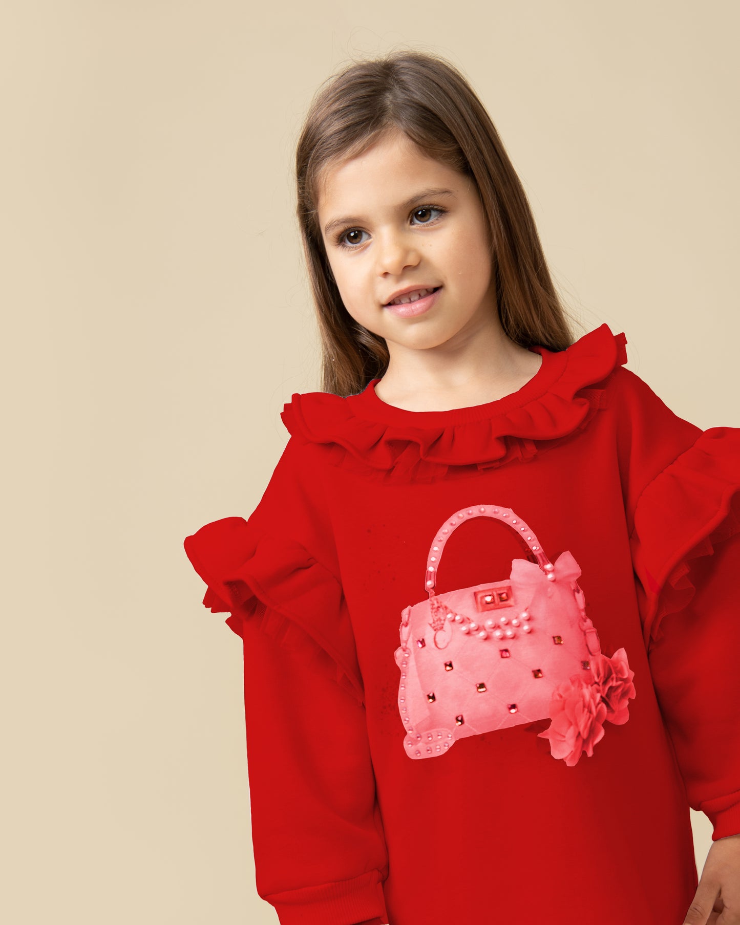 Caramelo Kids Girls Red Pure Luxe Dress