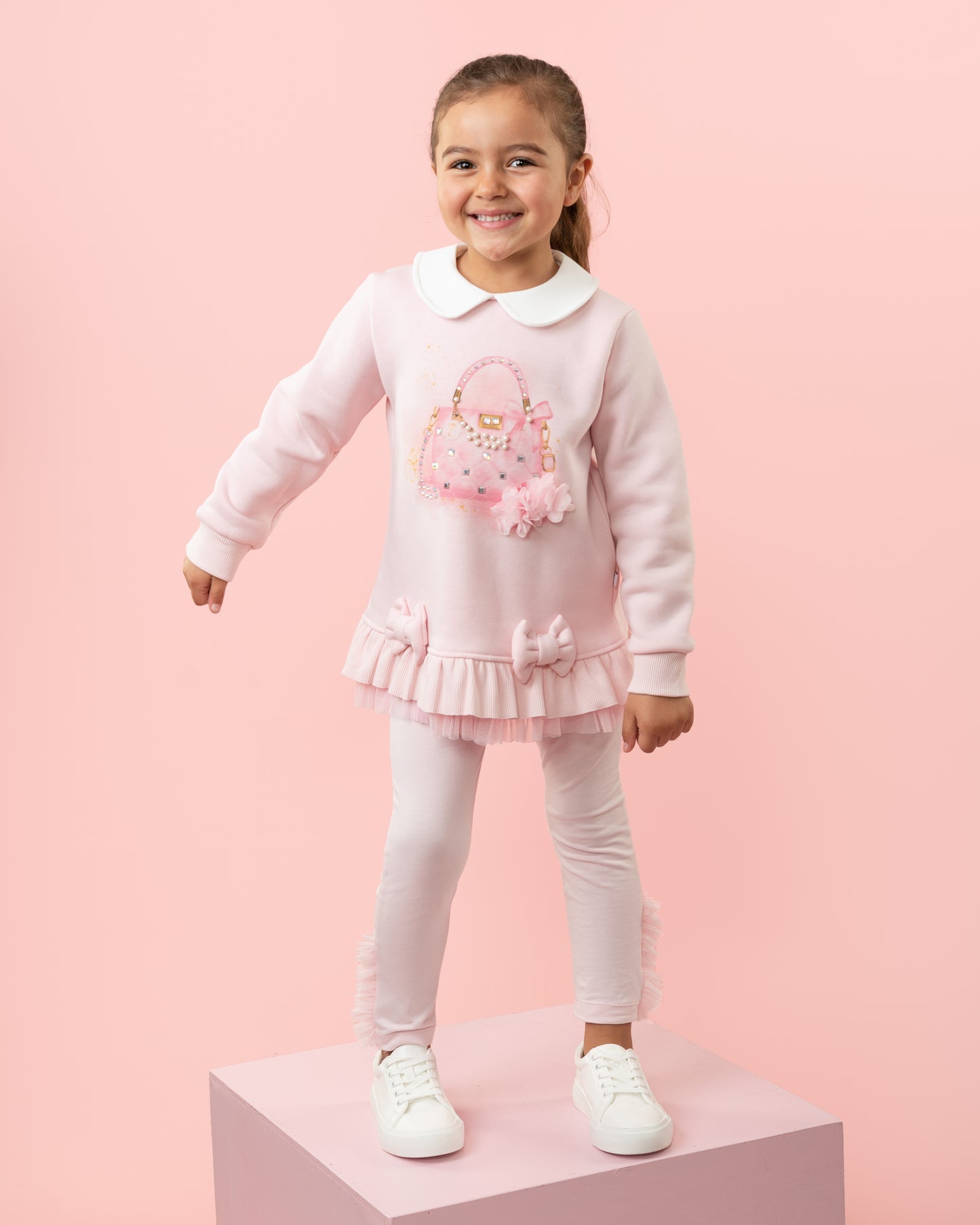 Caramelo Kids Girls Pink Pure Luxe Sweater Set