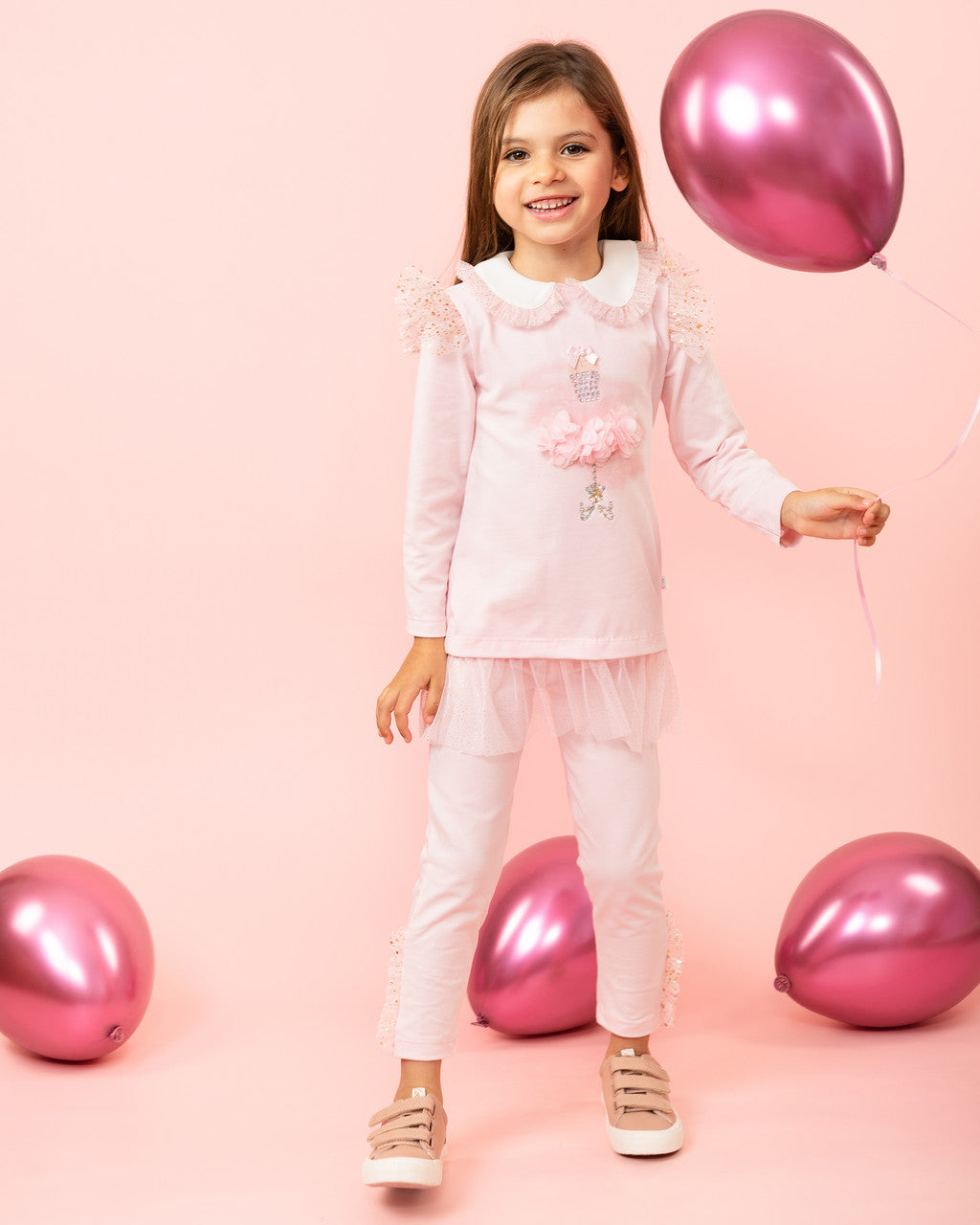 Caramelo Kids Girls Pink Day Dreams Leggings Set