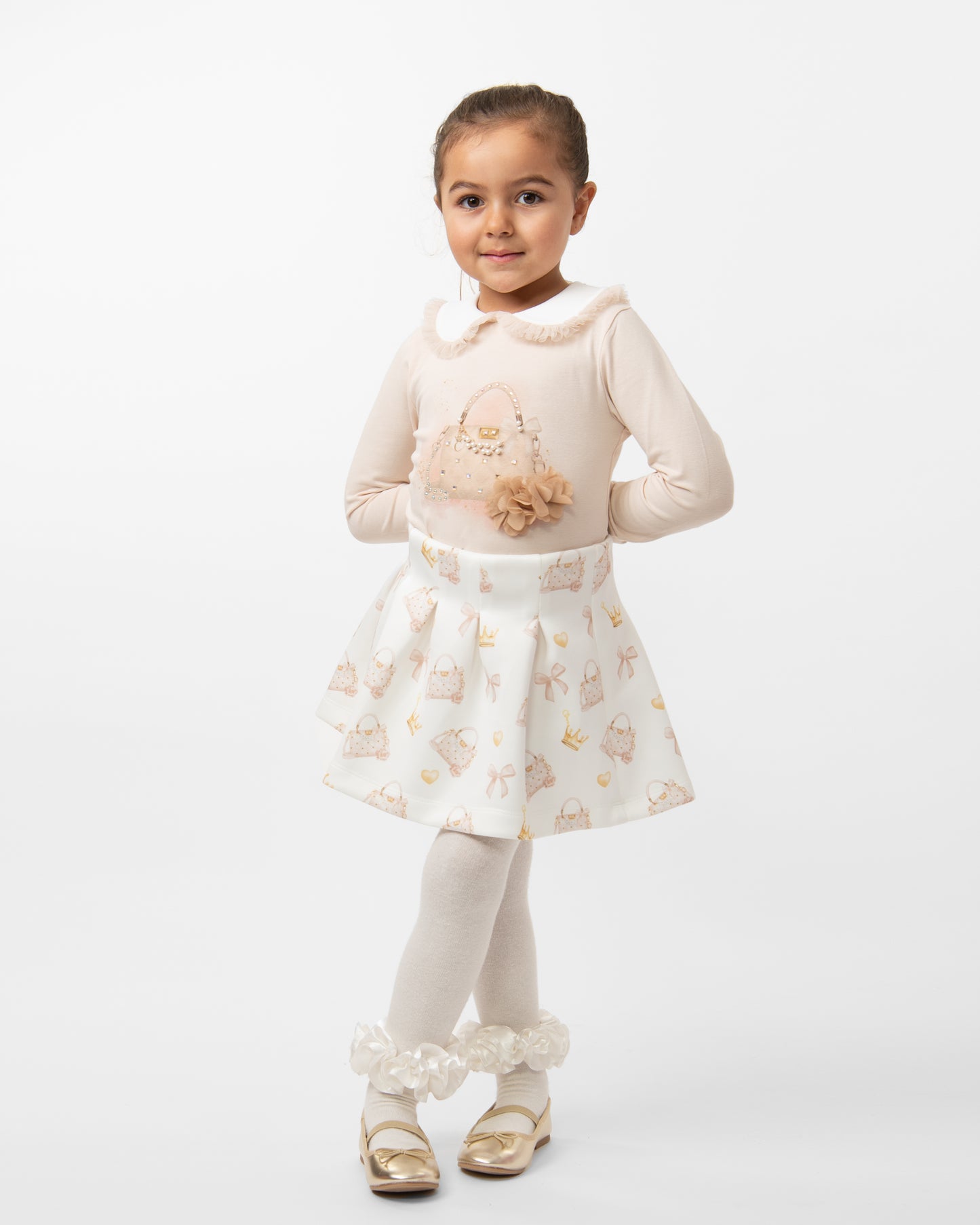 Caramelo Kids Girls Mink Pure Luxe Skirt Set